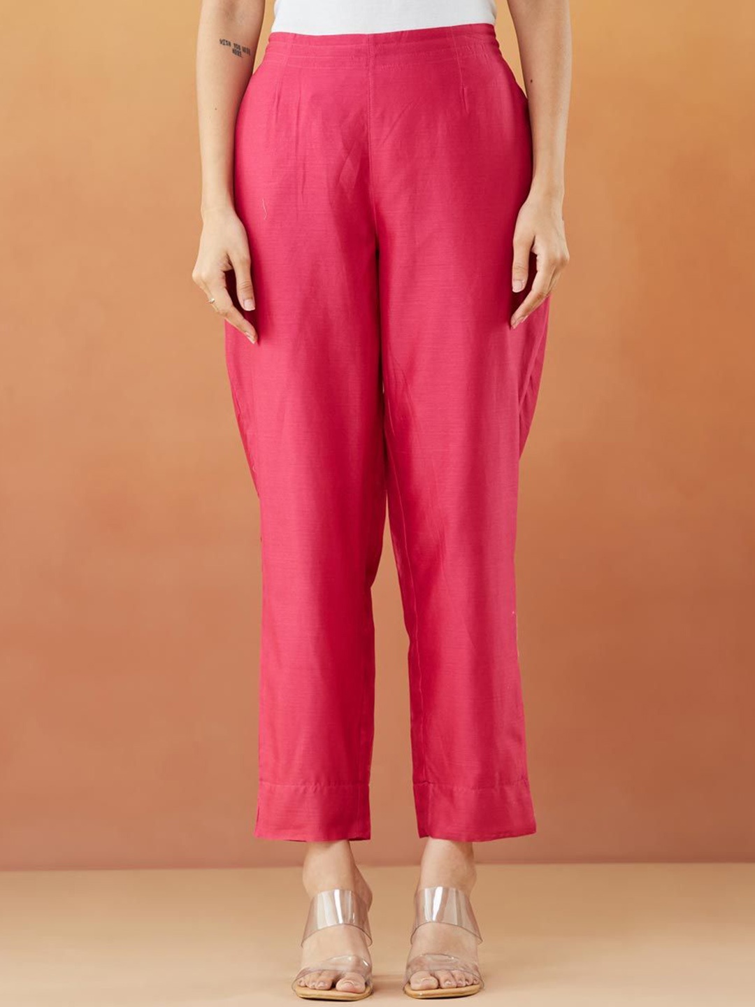 

Fabindia Women Trousers, Magenta