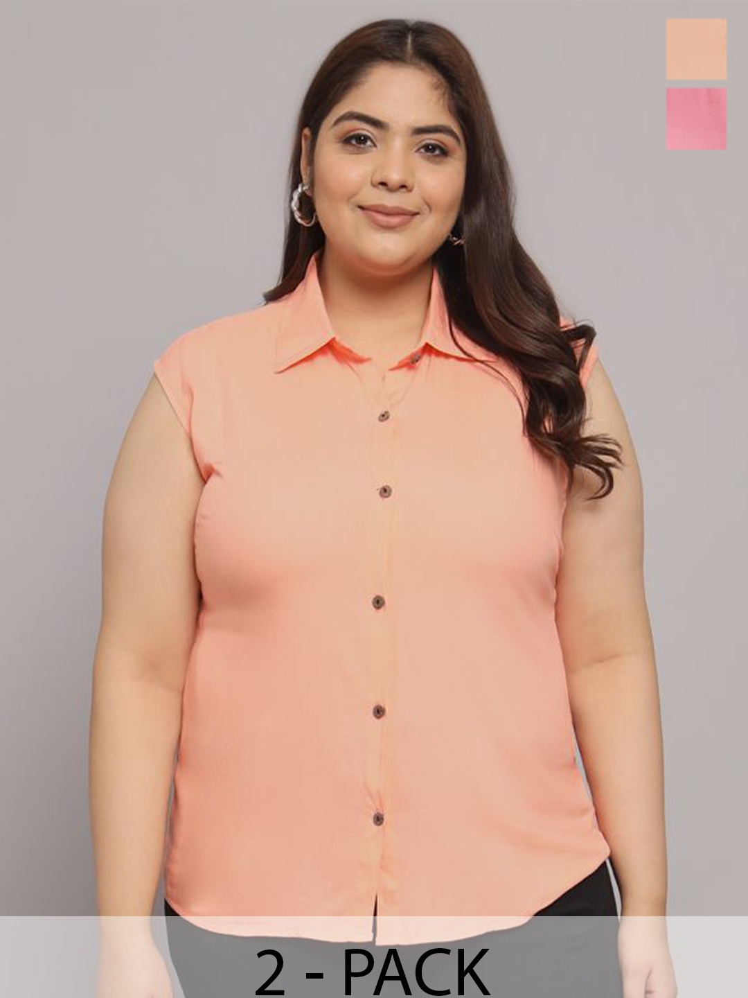 

Funday Fashion Women Opaque Casual Shirt, Peach