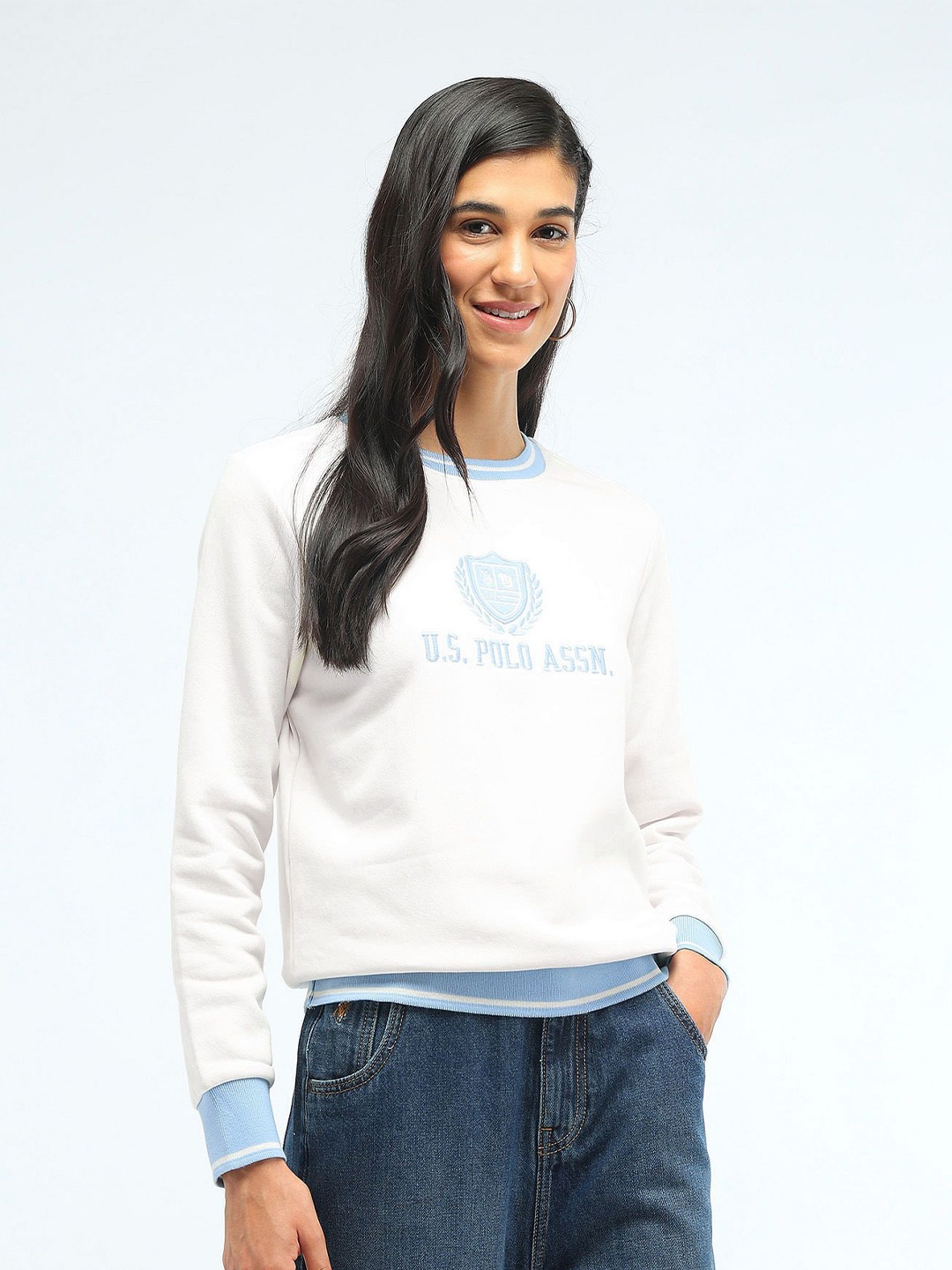 

U.S. Polo Assn. Women Women Printed Sweatshirt, White