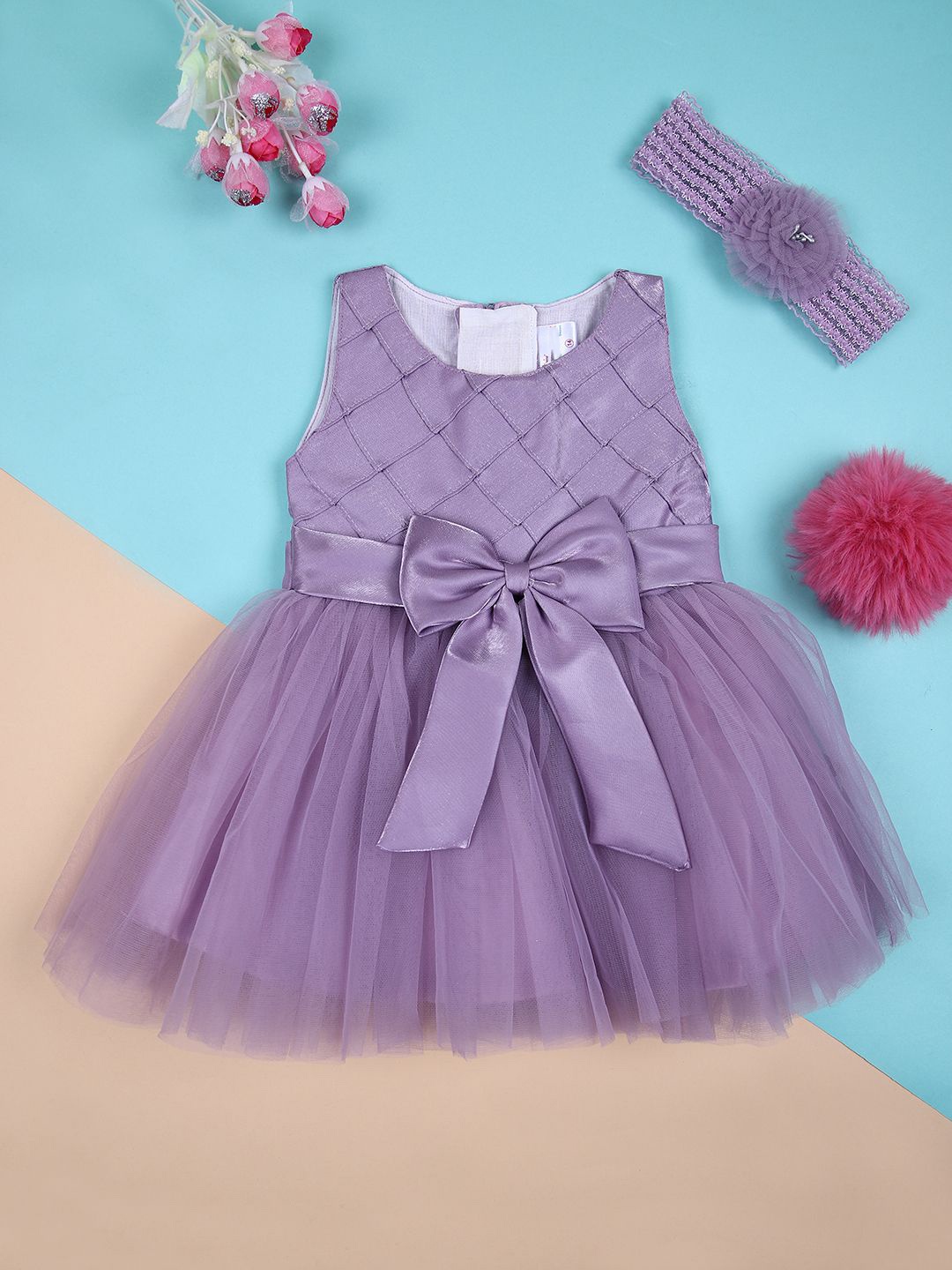 

V-Mart Fit & Flare Midi Dress, Purple
