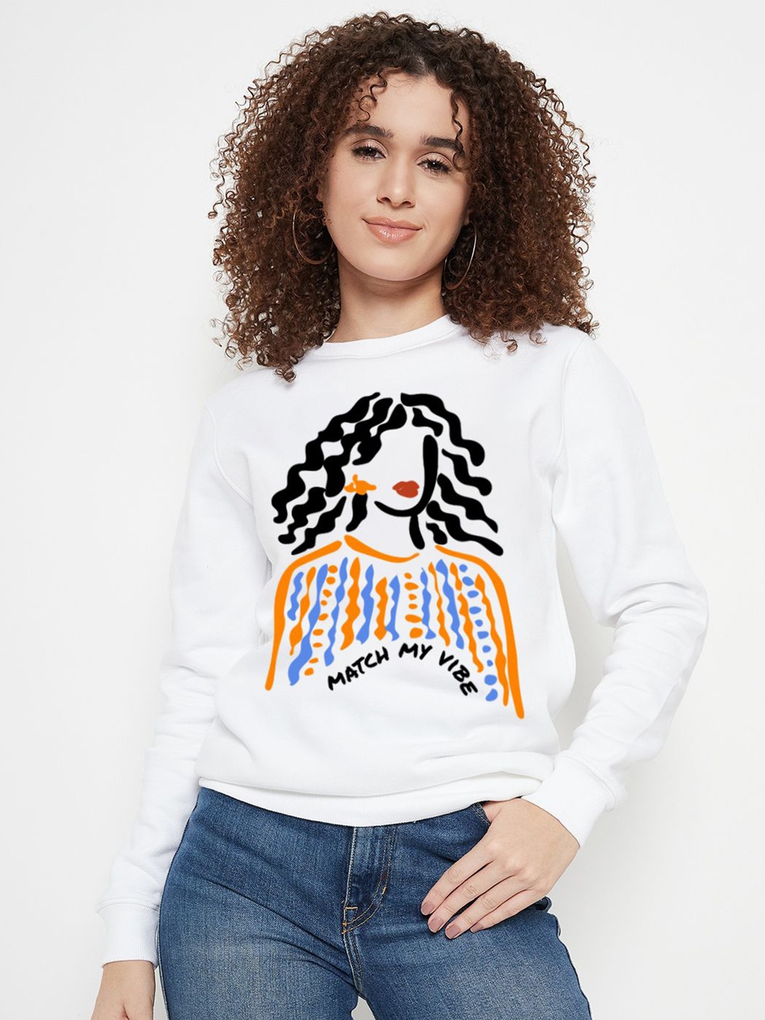 

Mast & Harbour Women Printed Sweatshirt, Off white