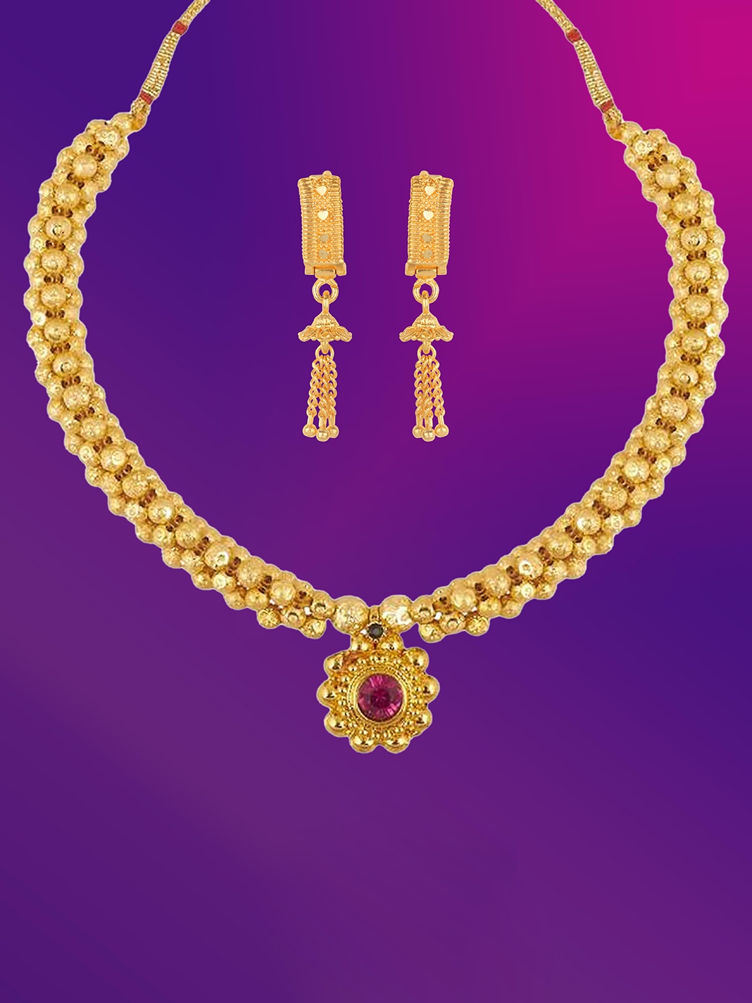 

Lila Gold Plated Jewellery Set