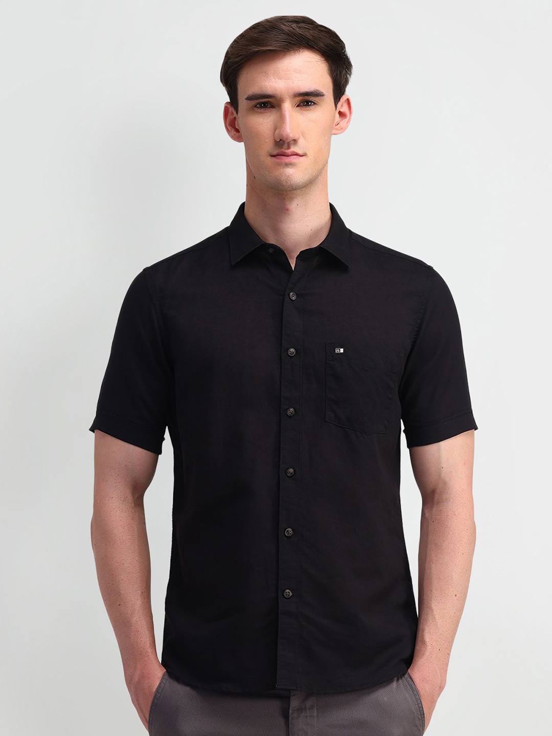 

Arrow Sport Men Classic Opaque Casual Shirt, Black