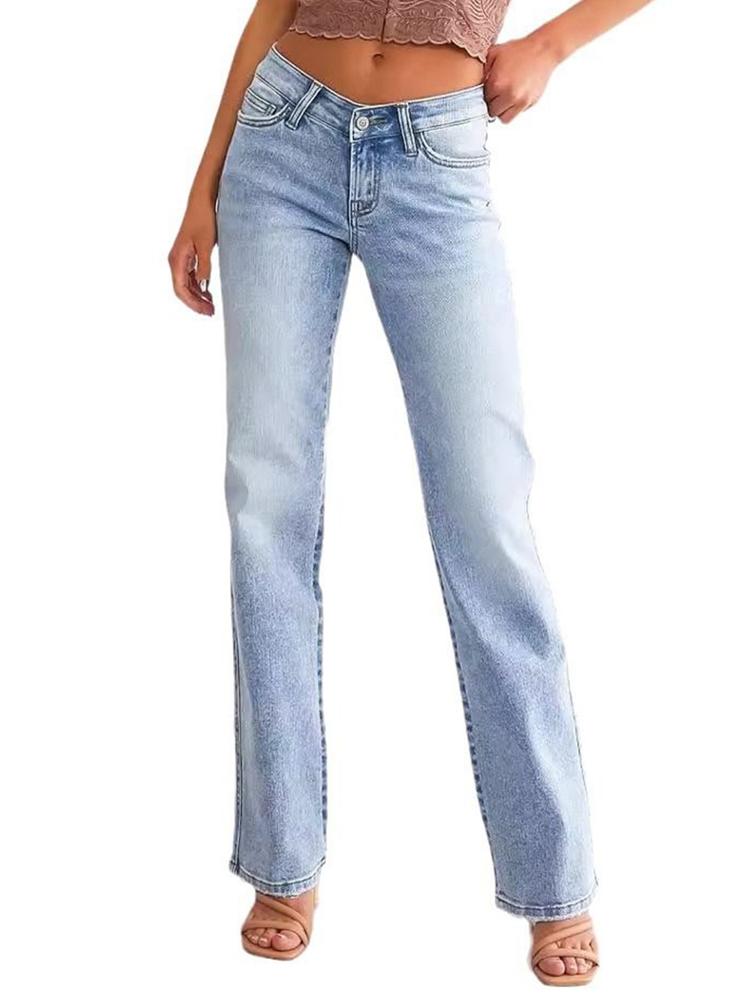 

StyleCast Women Straight Fit Light Fade Stretchable Jeans, Blue