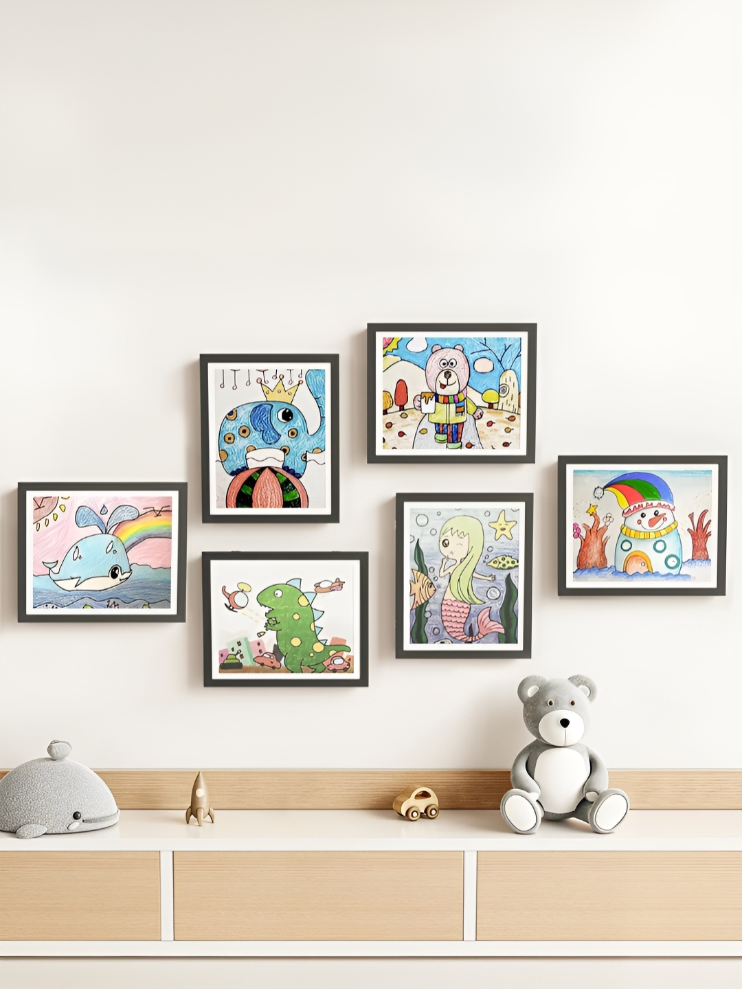 

Art Street Brown A4 Size Children Picture Frames Wall Art 9.2x12.6 Inch