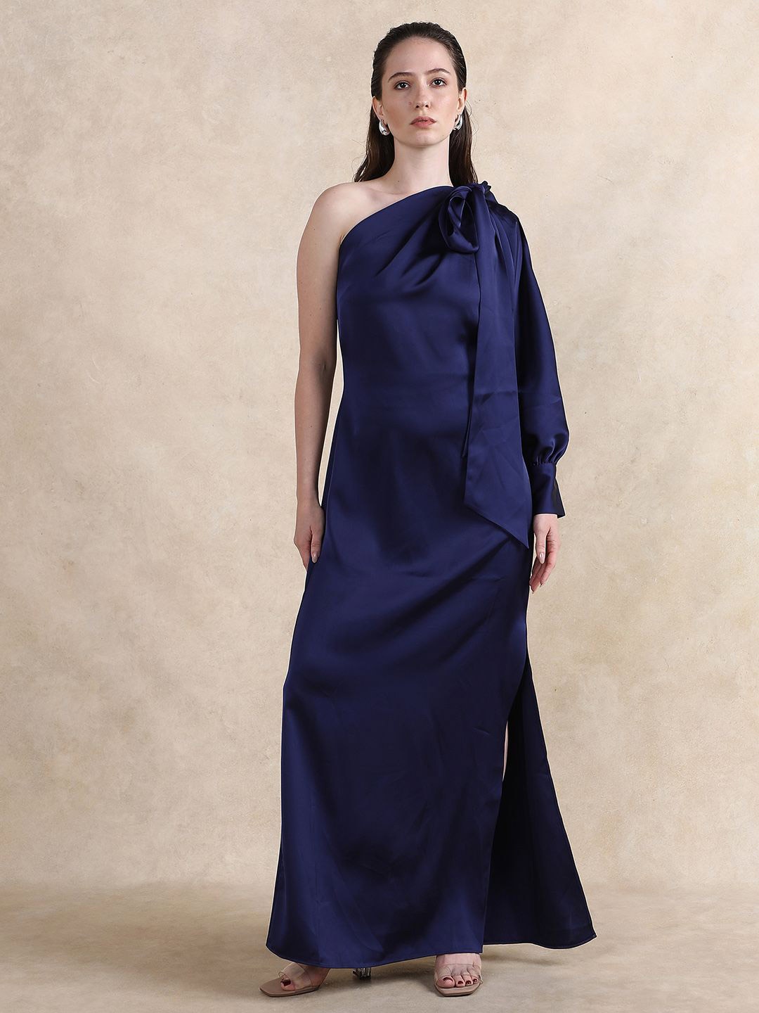 

RAREISM One Shoulder Gown Maxi Dress, Navy blue