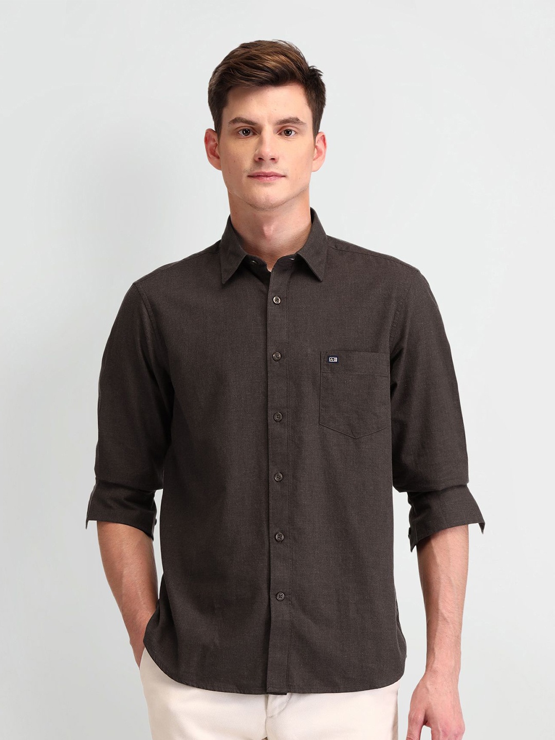 

Arrow Sport Men Classic Tailored Fit Opaque Casual Shirt, Brown