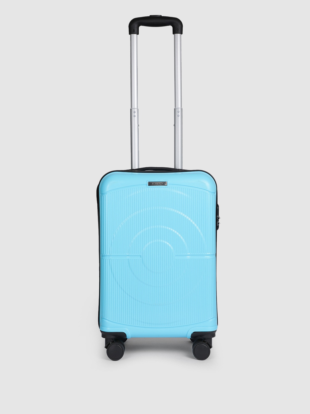 

Teakwood Leathers Concentrix 360 Degree Rotation Hard-Sided Cabin-Sized Trolley Bag - 38L, Blue