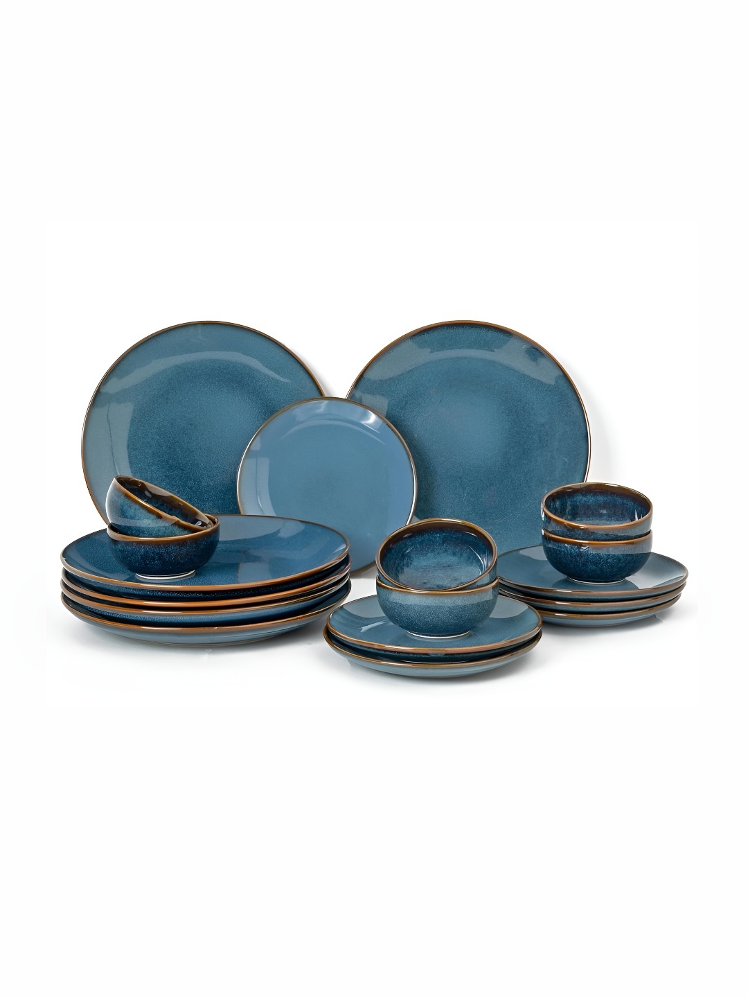

BODHI HOUSE Blue 18 Pieces Porcelain Dishwasher and Microwave Safe Dinner Set
