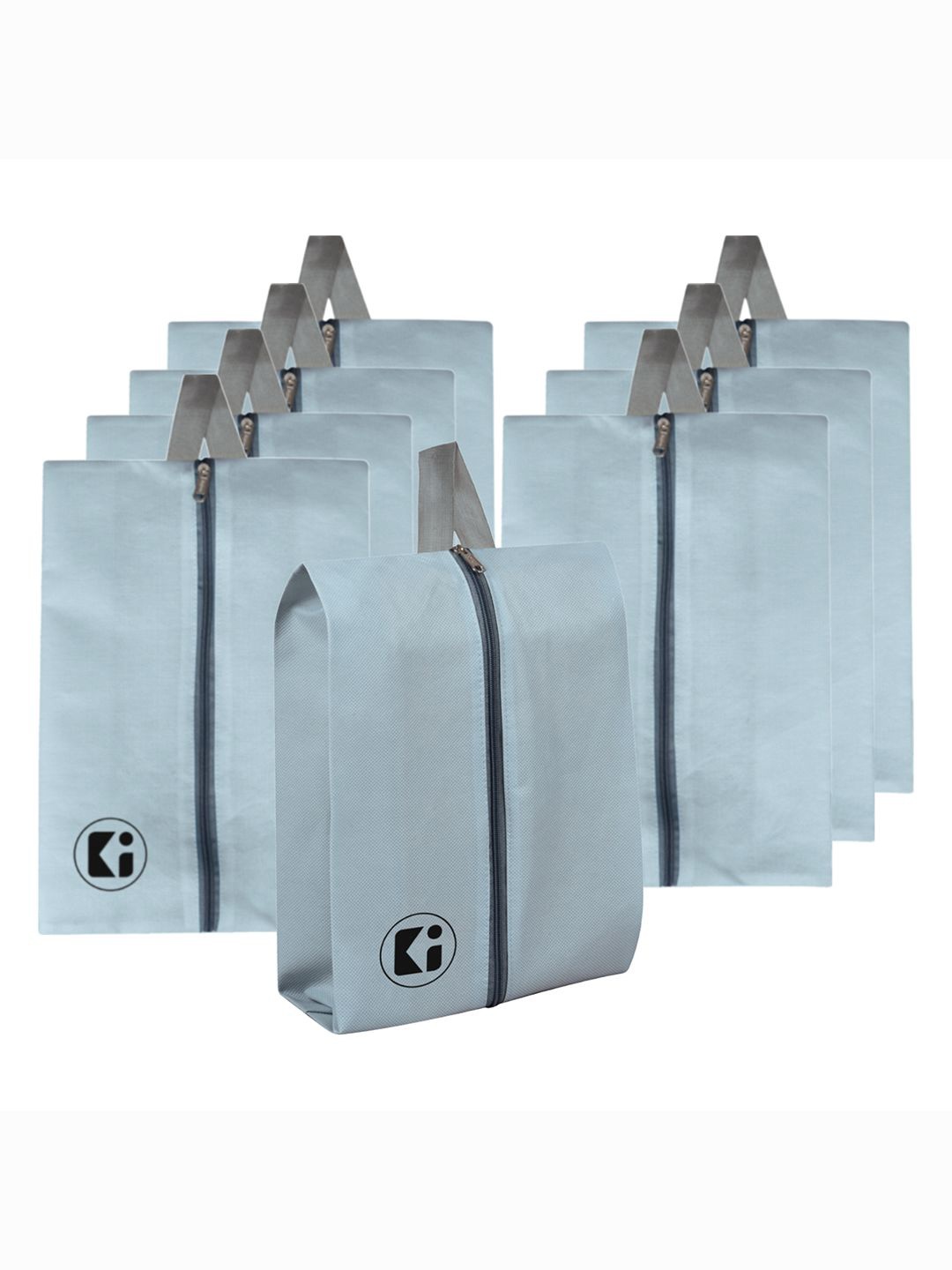 

Kuber Industries Grey Pack of 9 Water Proof Shoe Bags