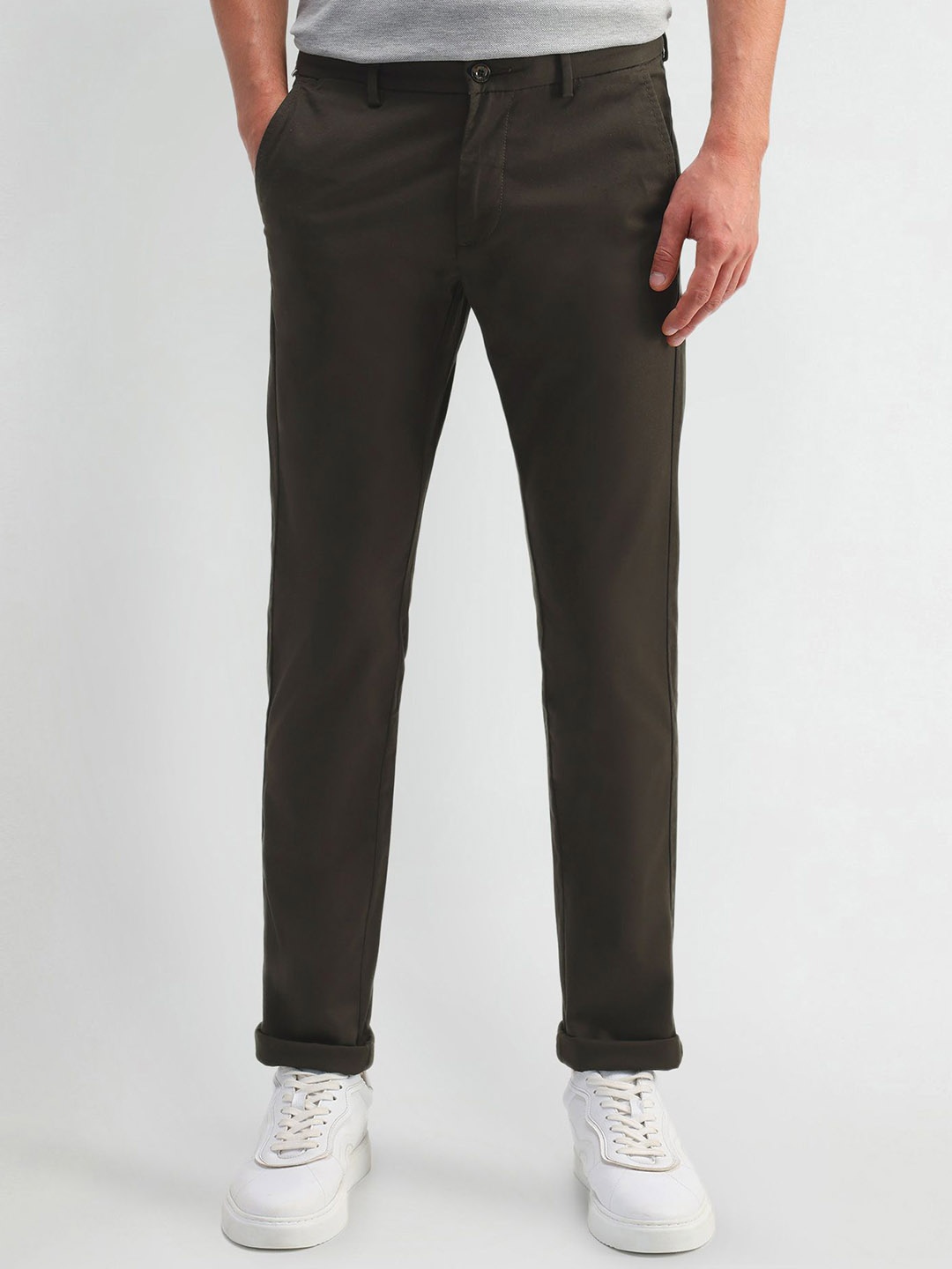 

Arrow Sport Men Urban Slim Slim Fit Trousers, Brown