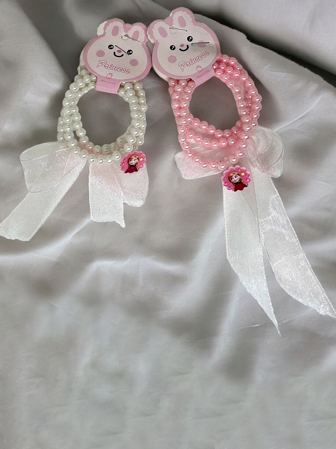 

Samsara Couture Girls Set of 2 Ponytail Holders, Pink