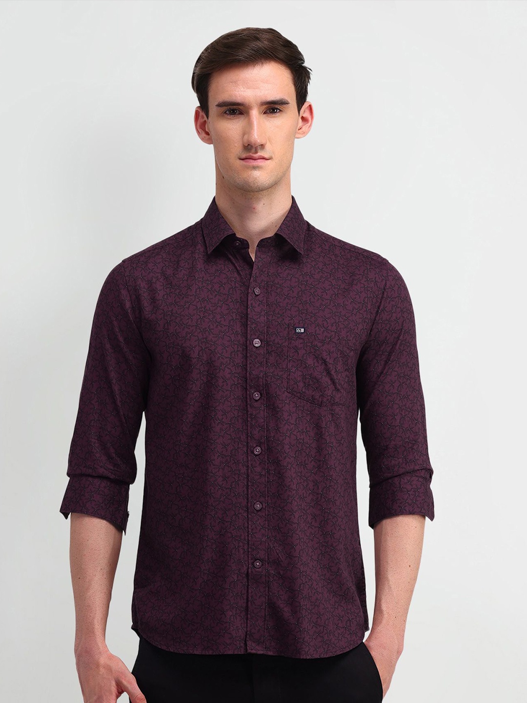 

Arrow Sport Men Manhattan Slim Fit Floral Opaque Printed Casual Shirt, Burgundy