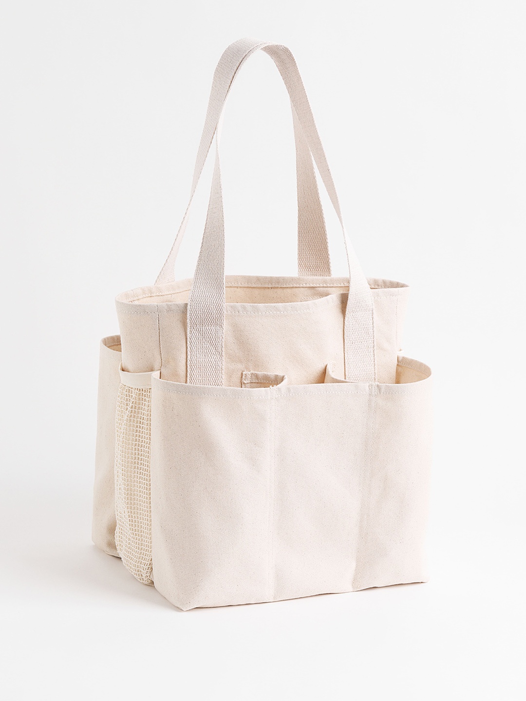 

H&M Pure Cotton Canvas Shopper, Beige