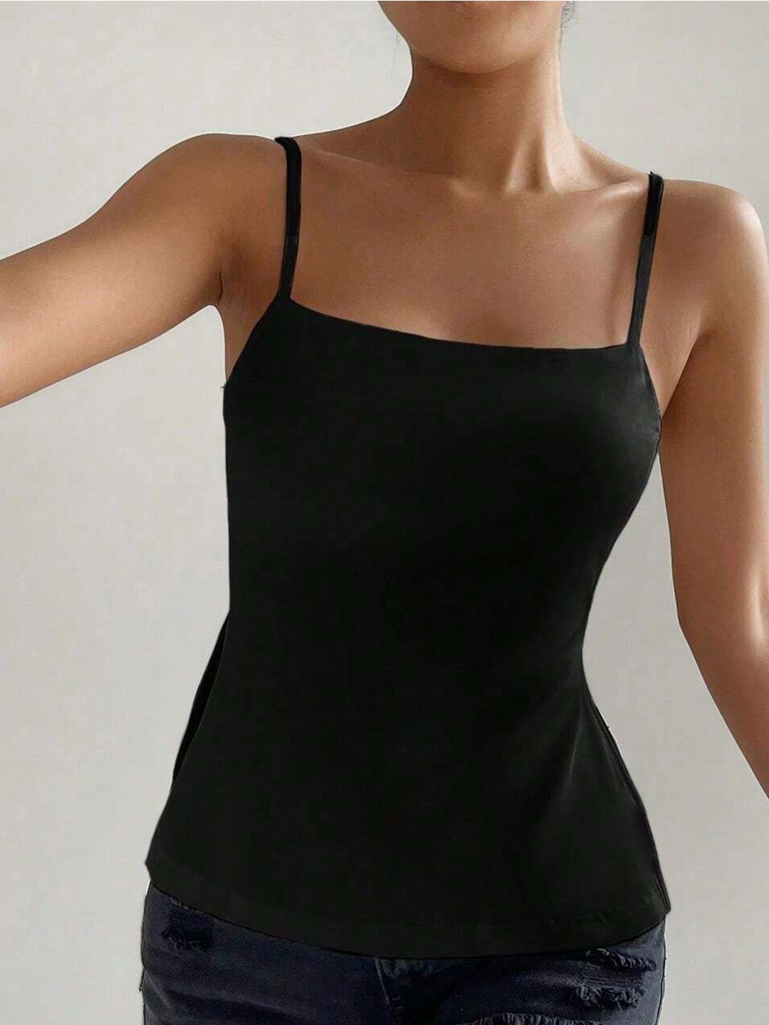 

HERE&NOW Women Shoulder Straps Top, Black