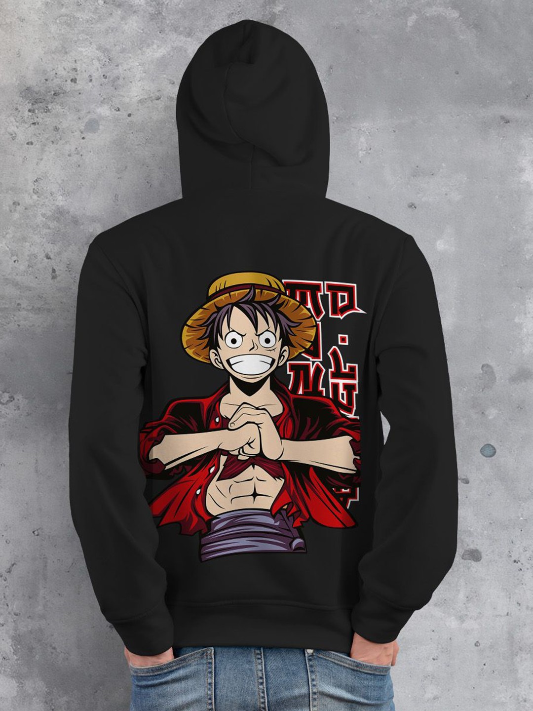 

fanideaz Men Printed Hooded Sweatshirt, Black