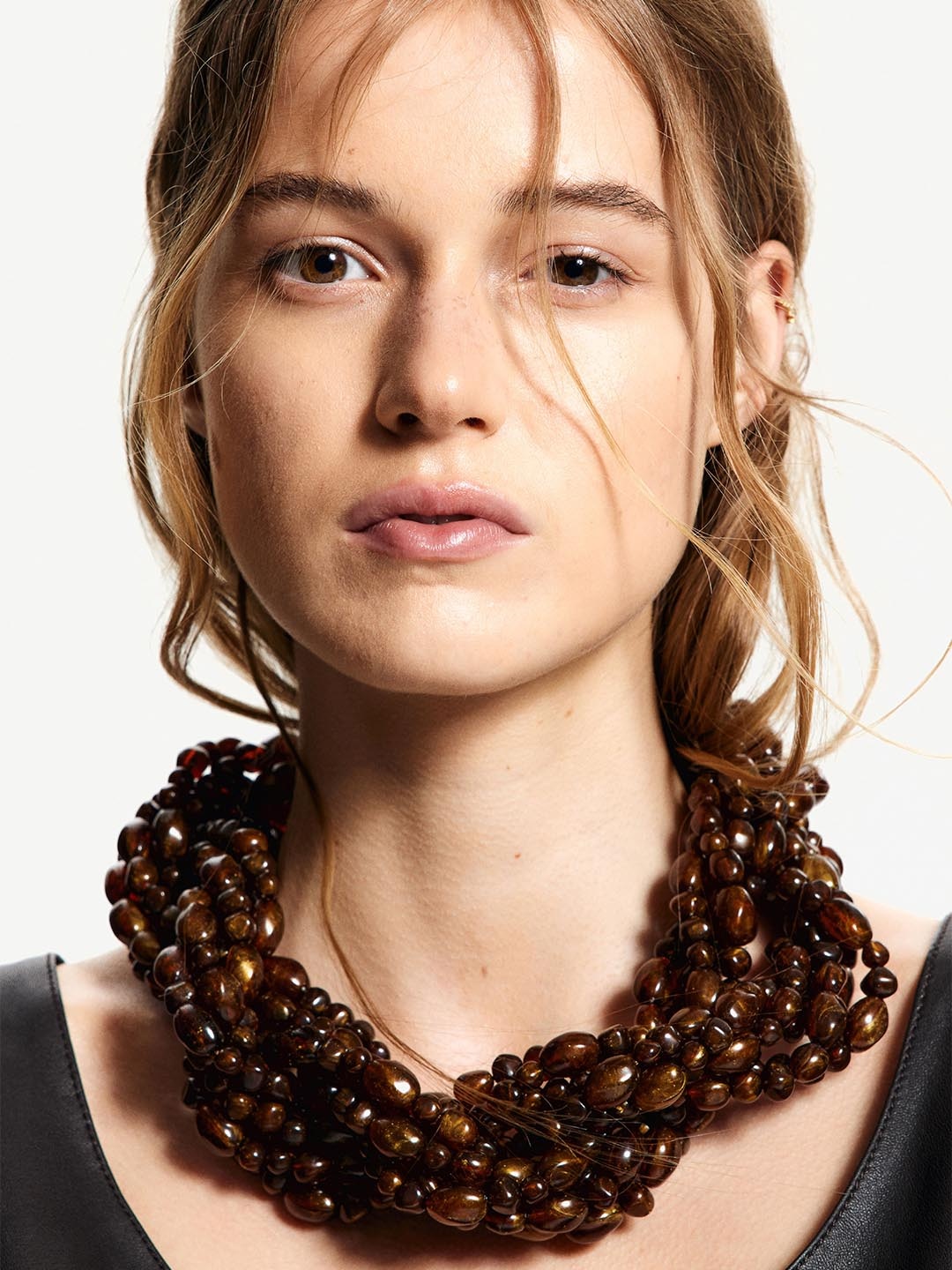 

H&M Chunky Beaded Necklace, Brown