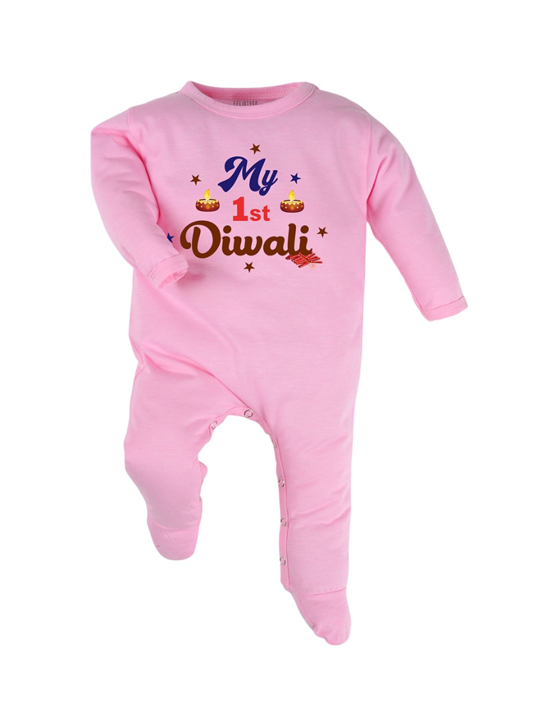 

FFLIRTYGO Unisex Kids Printed Sleepsuit, Pink