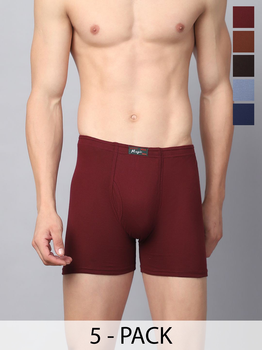 

VIMAL JONNEY Pack of 5 Cotton Assorted Trunks MAGIC_BLUE_H.._05
