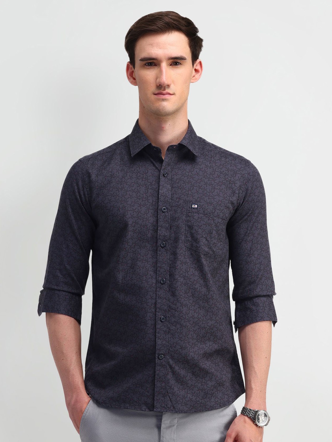 

Arrow Sport Men Manhattan Slim Fit Floral Opaque Printed Casual Shirt, Charcoal