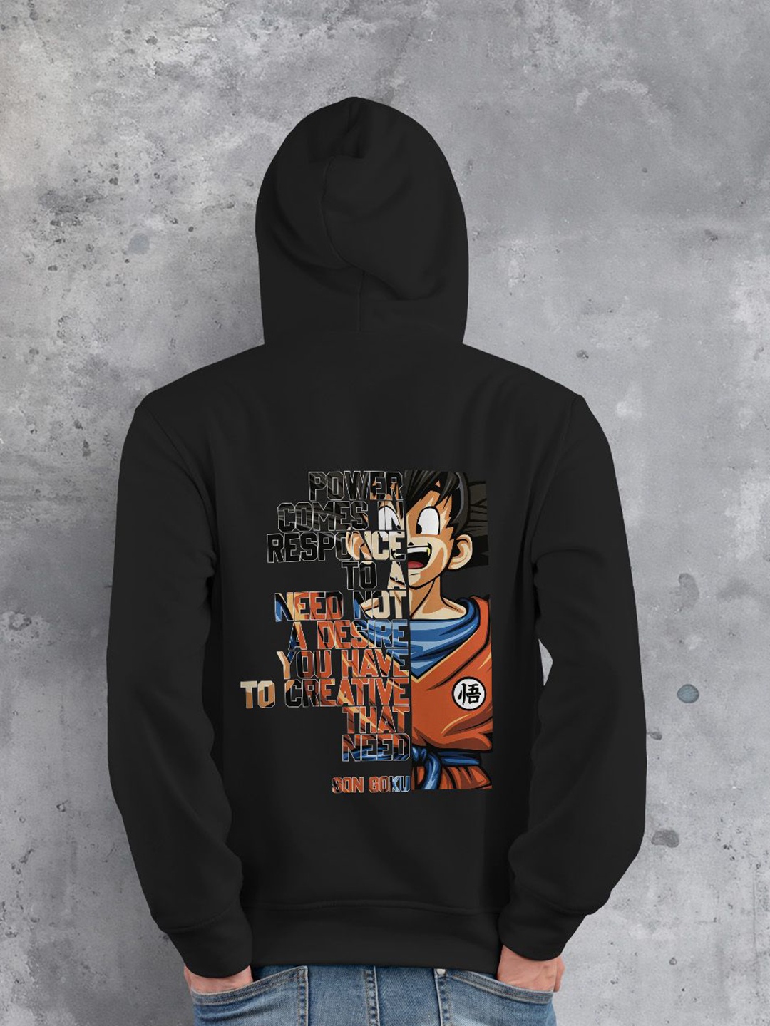 

fanideaz Men Printed Hooded Sweatshirt, Black