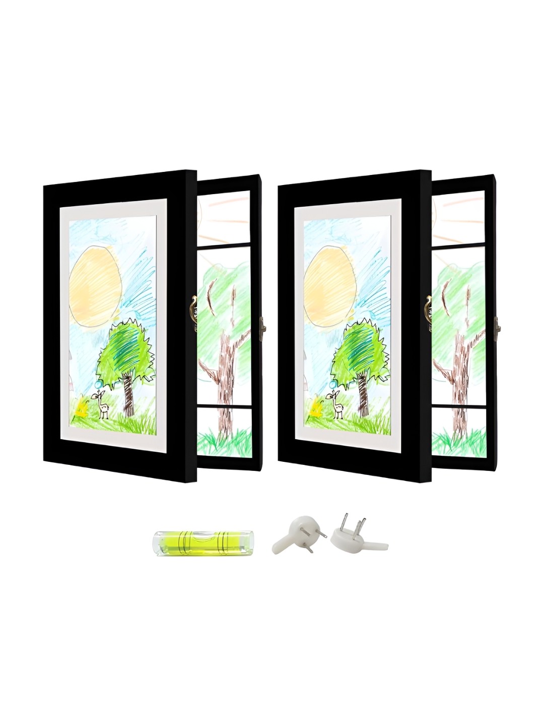 

Art Street Black Kids Set of 2 Photo Frame for Paintings Drawing Artwork 10x12 Inch