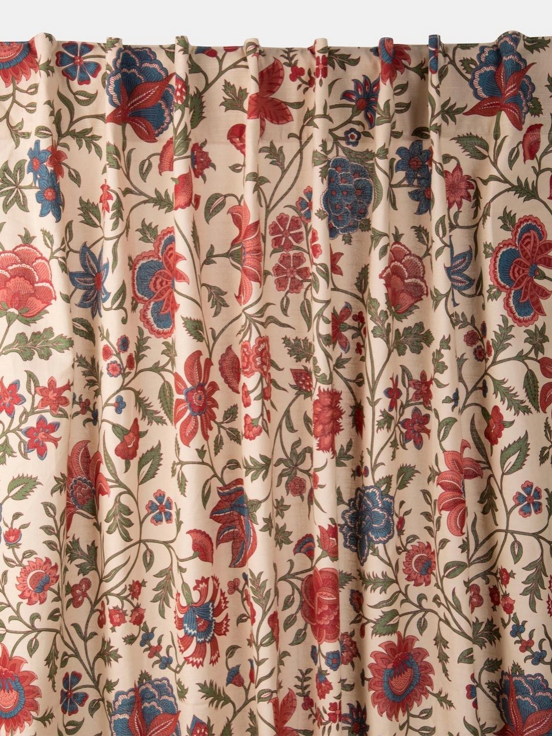 

Fabindia Beige & Red Floral Long Door Curtain