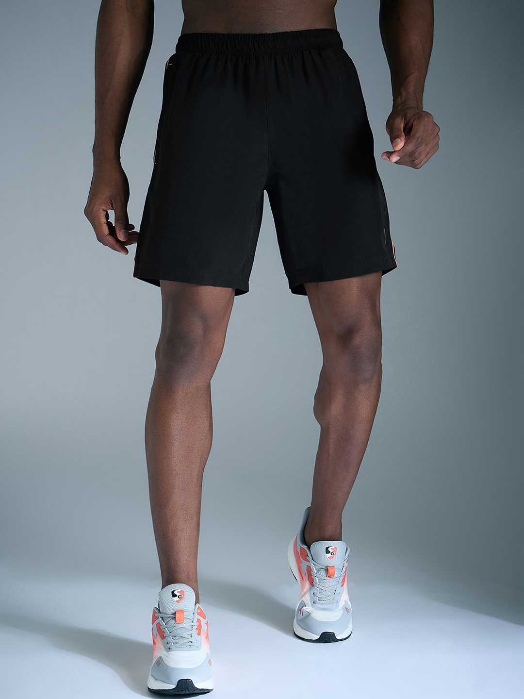 

SG Men Printed Sports Shorts, Black