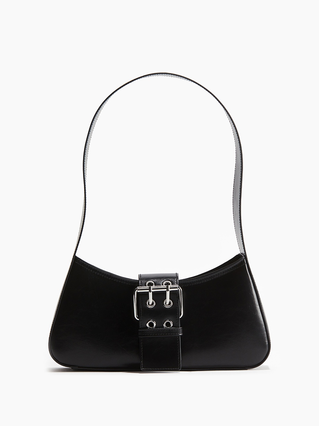 

H&M Buckle-Detail Shoulder Bag, Black