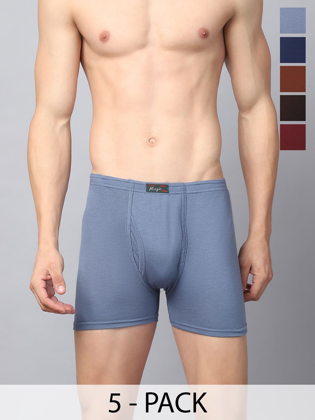 

VIMAL JONNEY Pack Of 5 Assorted Trunks MAGIC_BLUE_F.._05