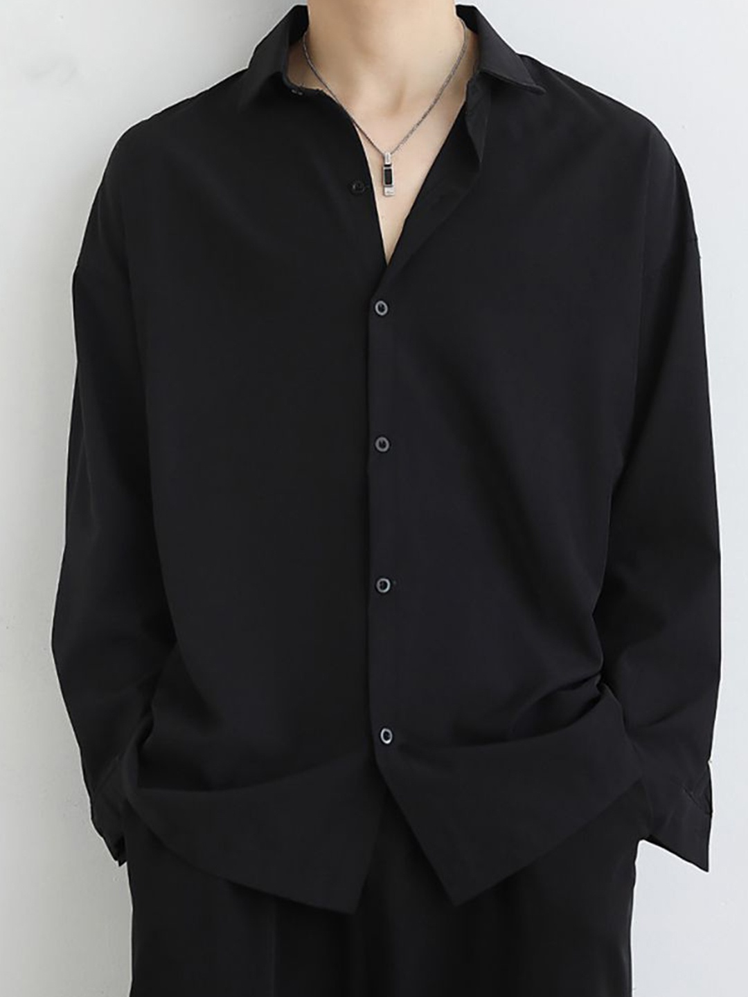 

StyleCast x Revolte Men Opaque Casual Shirt, Black