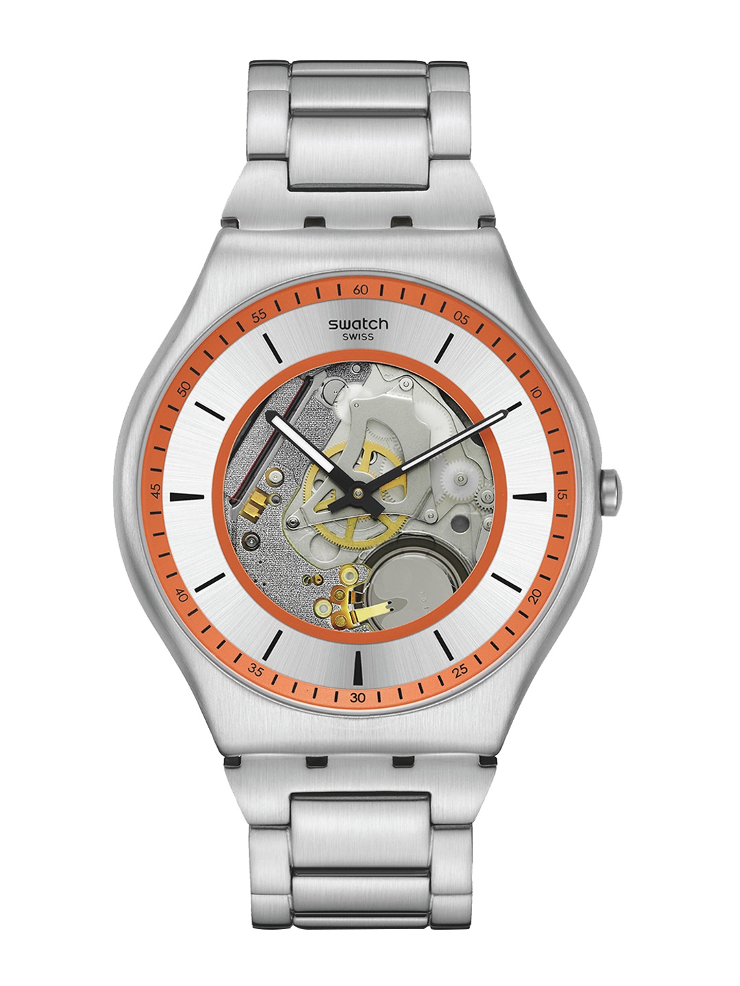 

Swatch Unisex Skeleton Dial & Bracelet Style Straps Analogue Watch SS07S144G_SWATCHWATCH, Grey