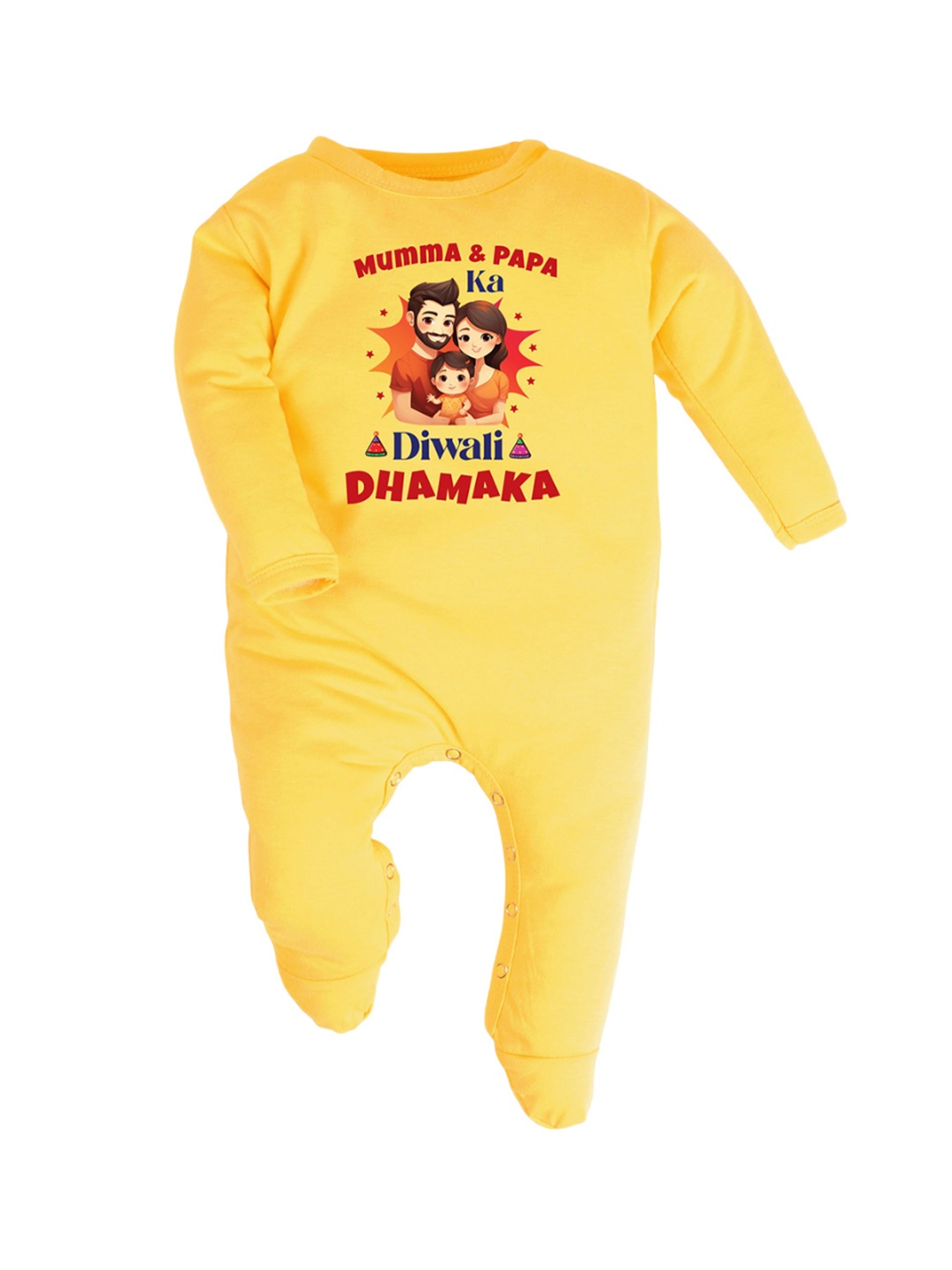 

FFLIRTYGO Kids Printed Baby Wear Cotton Sleepsuit, Yellow