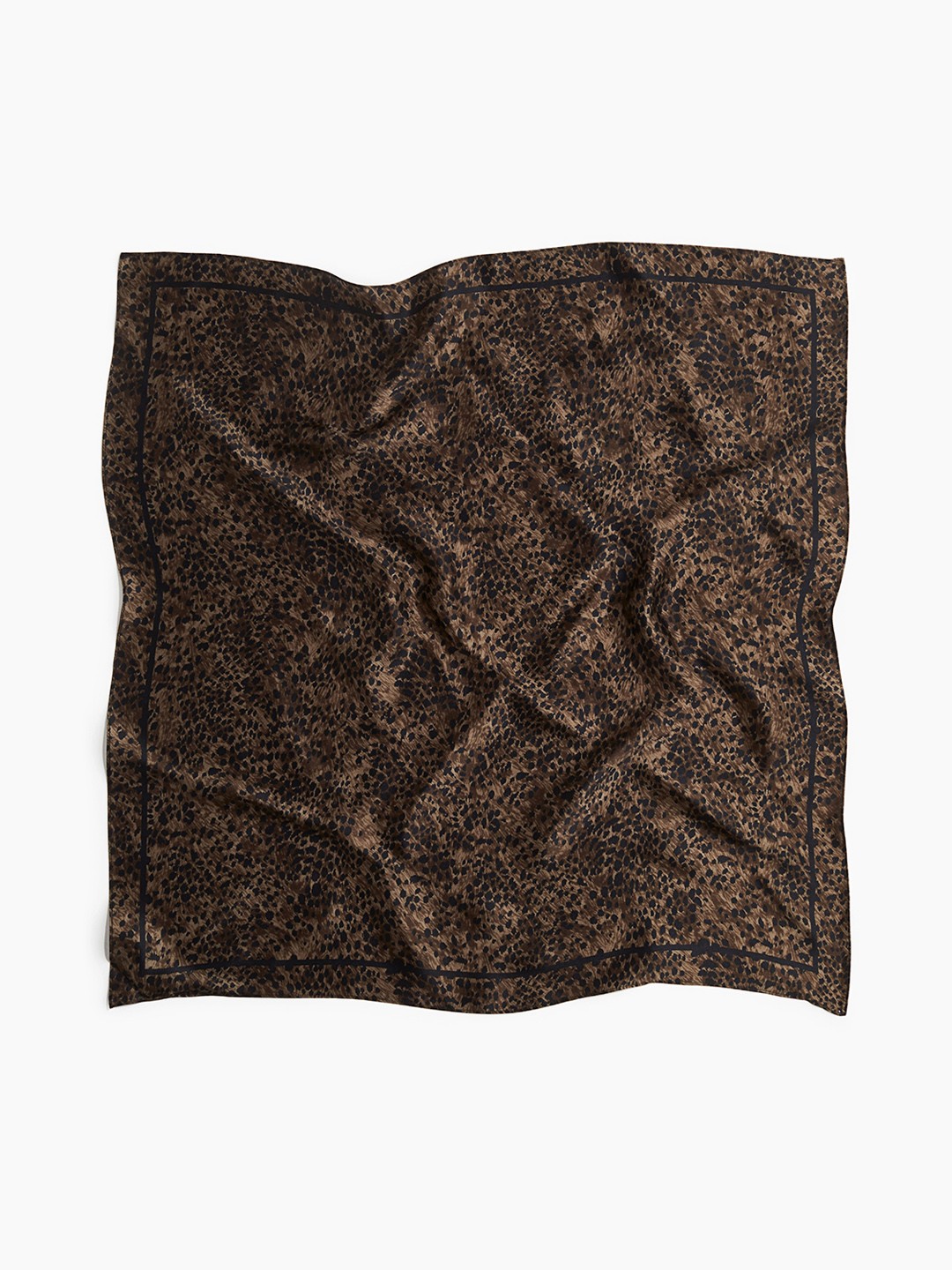 

H&M Printed Silk Scarf, Brown