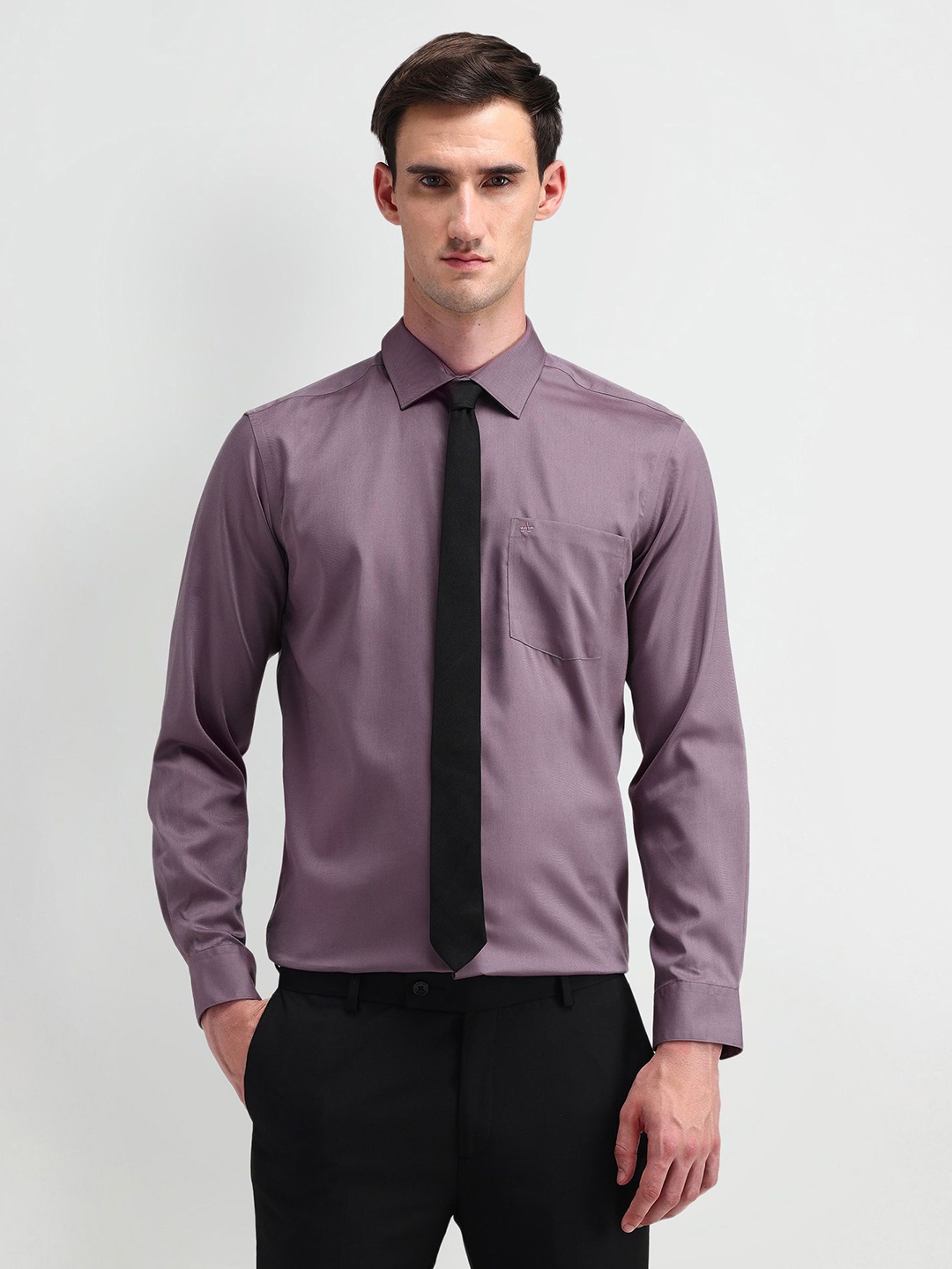 

Arrow Men Classic Spread Collar Solid Cotton Casual Shirt, Purple