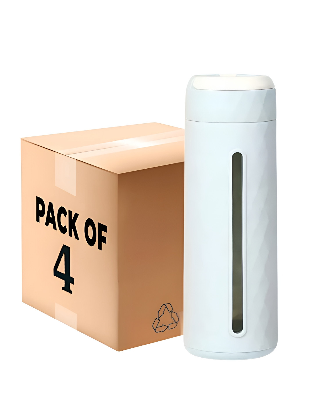 

WELOUR Blue 4 Pieces Glass Water Bottle 400ml