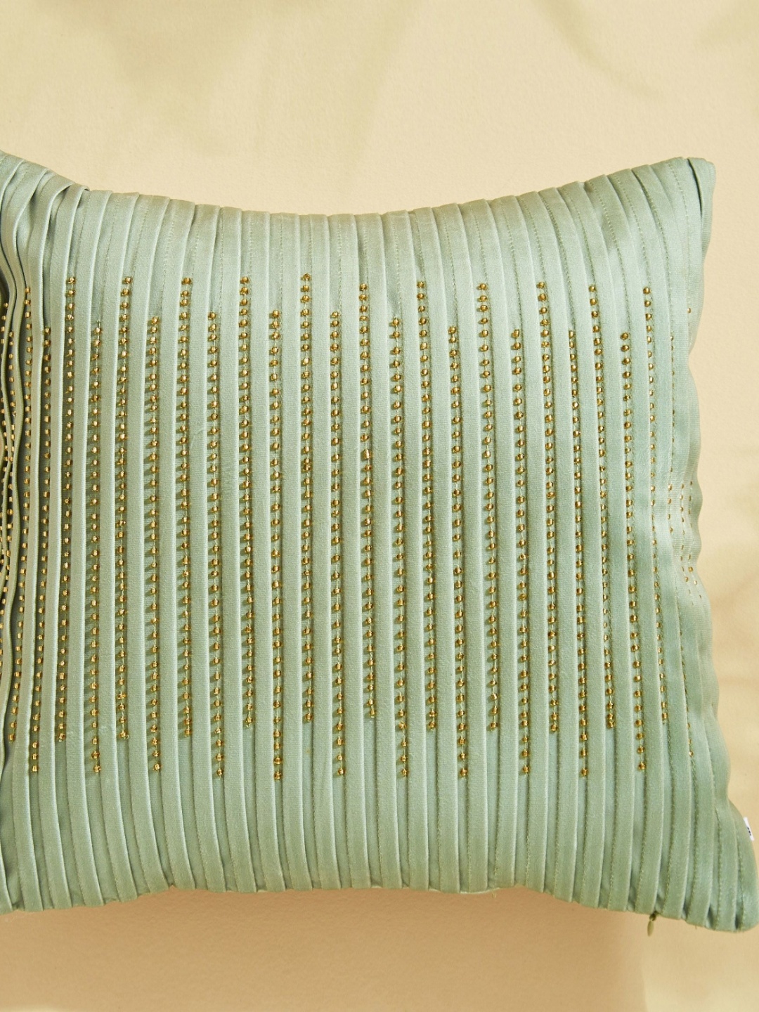 

Home Centre Green Embellished Pre-Filled Cushion