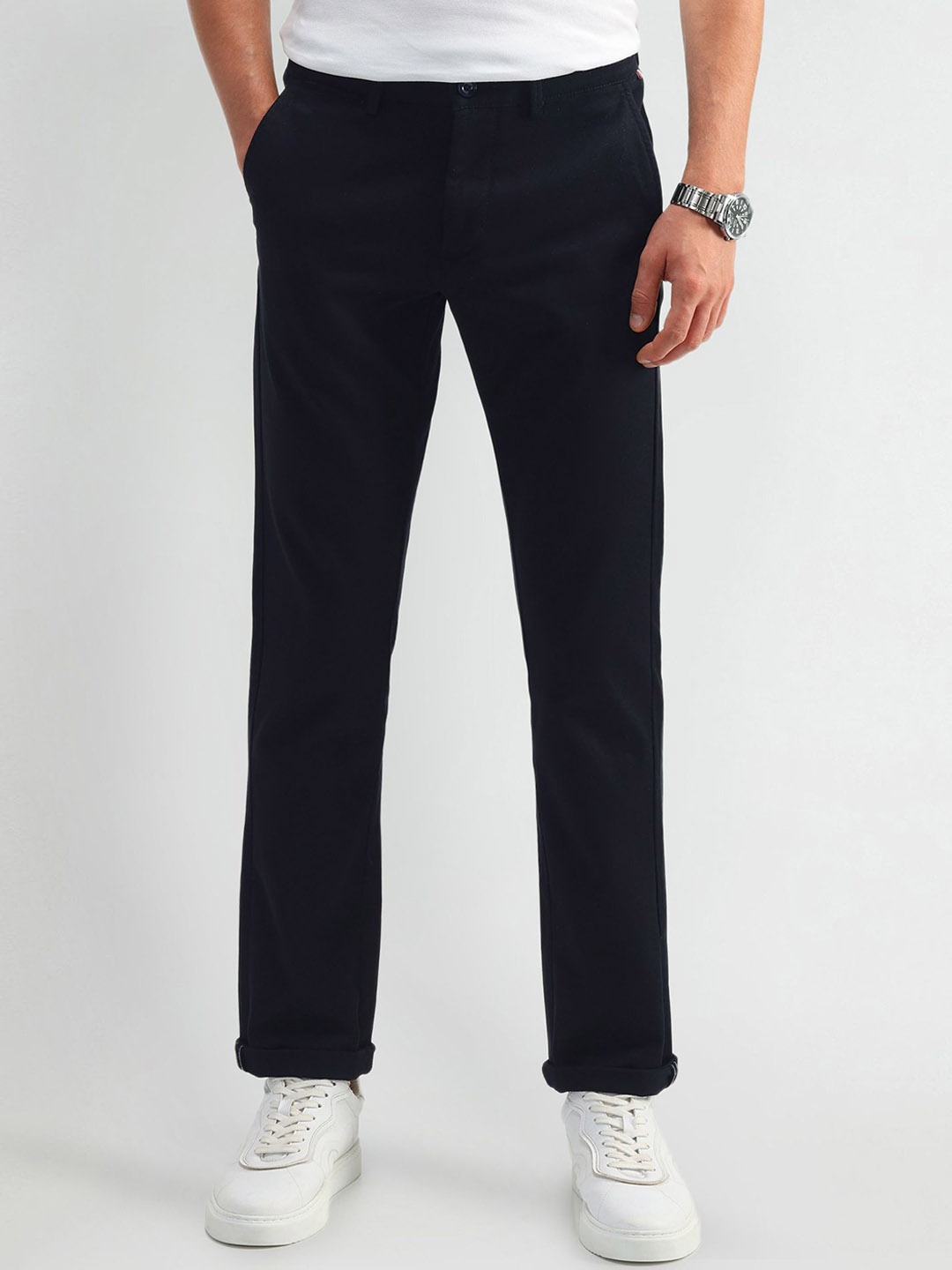 

Arrow Sport Men Urban Slim Slim Fit Trousers, Navy blue