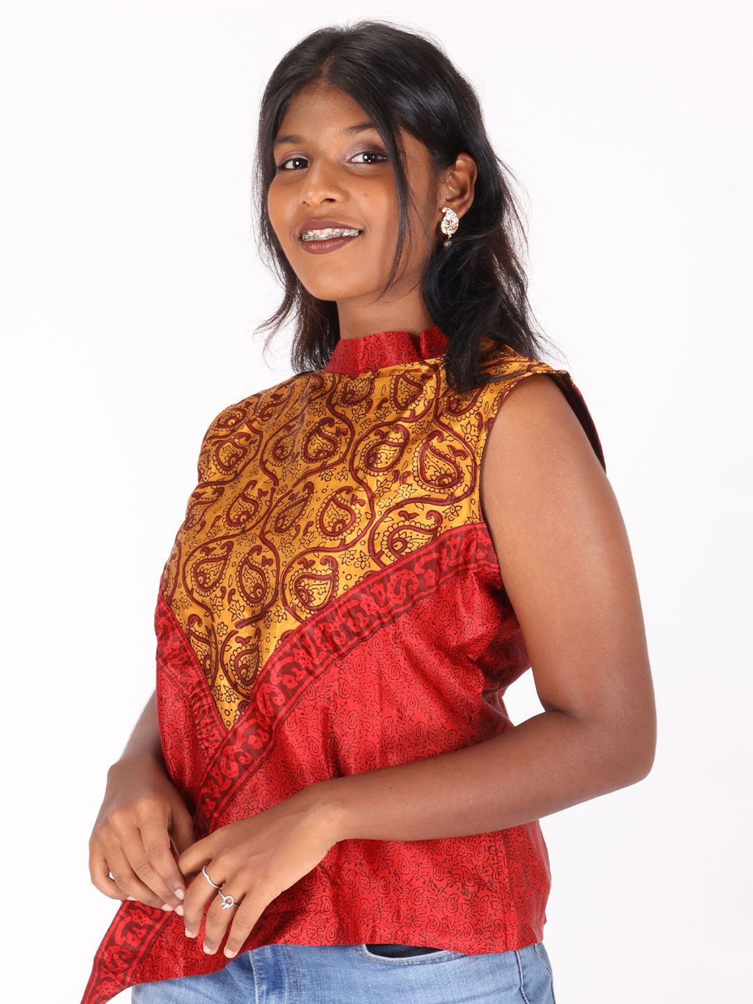 

Avishya Modal Print Top, Maroon