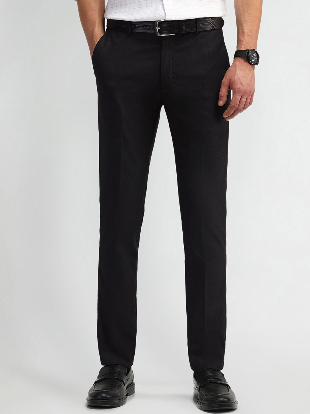 

Arrow Men Urban Slim Fit Formal Trousers, Charcoal