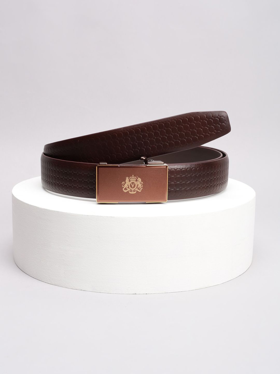 

Van Heusen Men Textured Leather Formal Belt, Brown