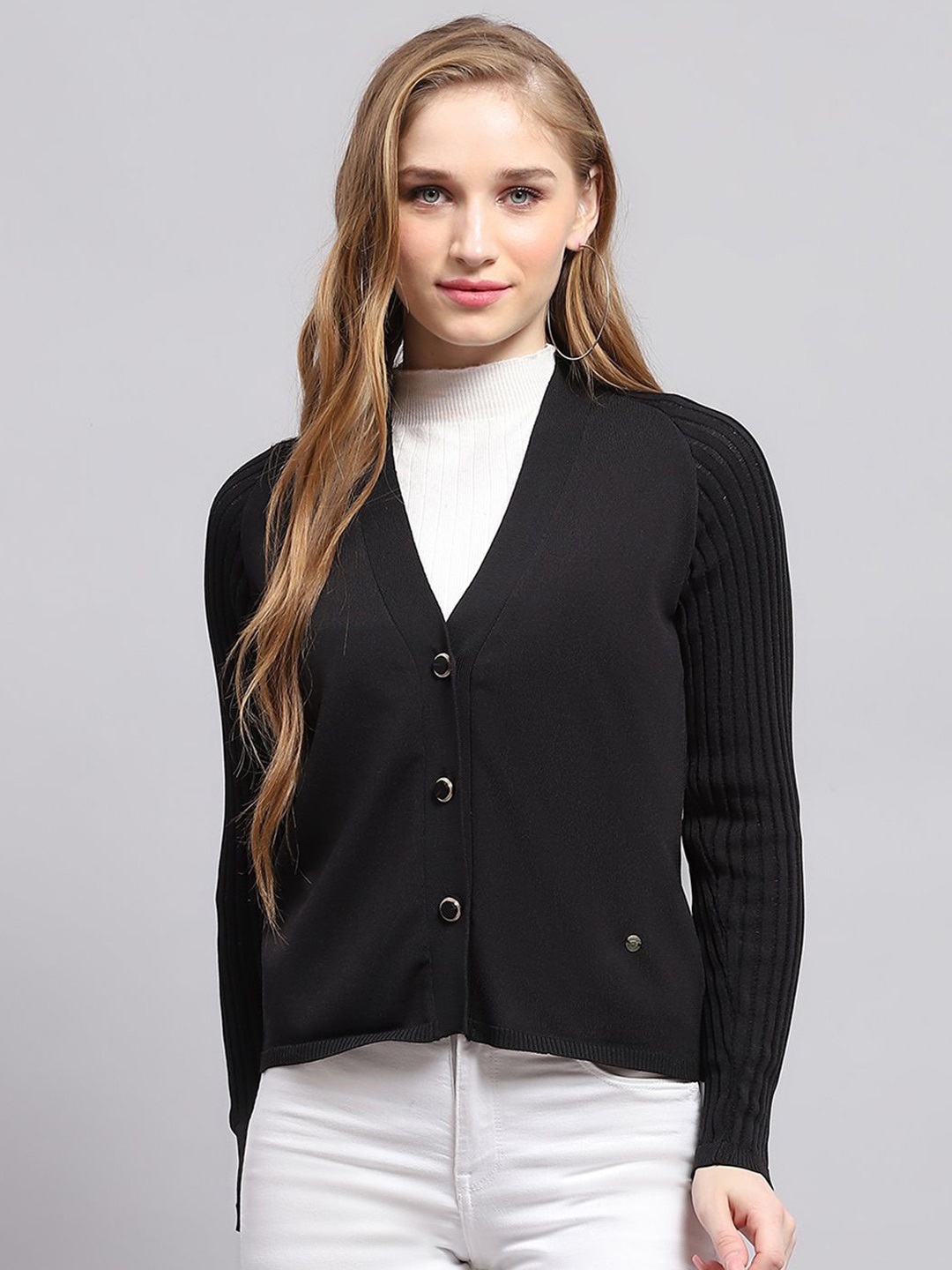 

Monte Carlo Women Woollen Cardigan, Black