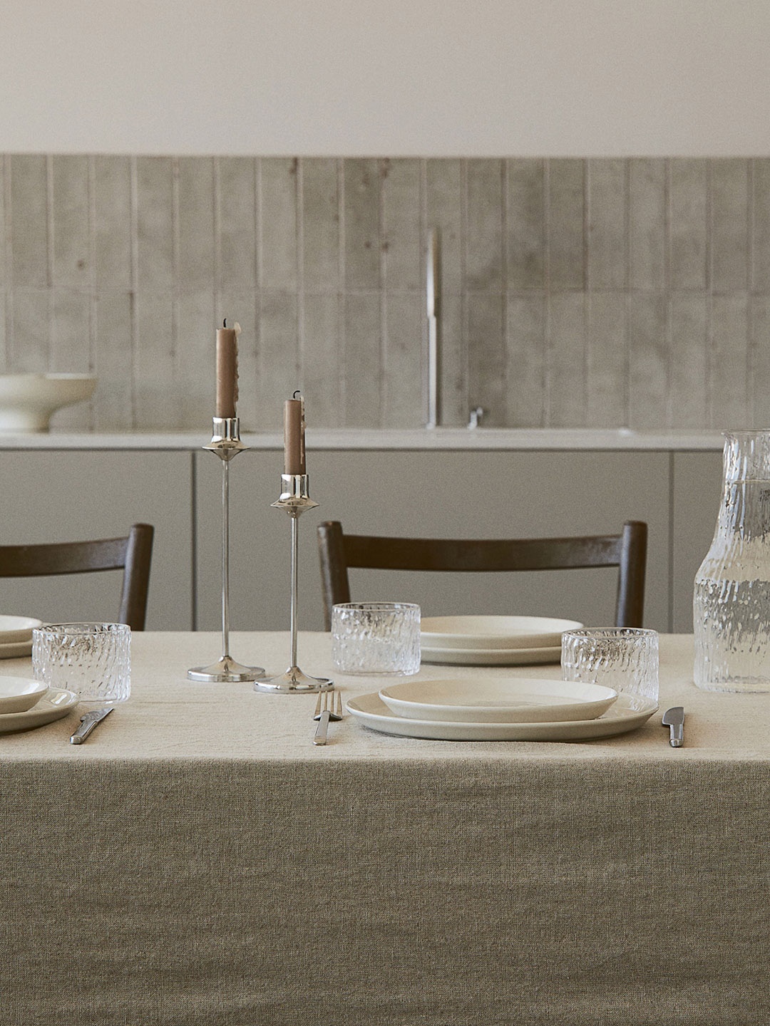

H&M Beige Linen-Blend Tablecloth