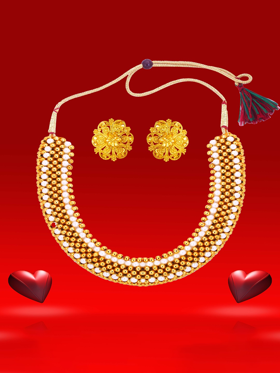 

Heer Collection Gold-Plated Beaded Jewellery Set