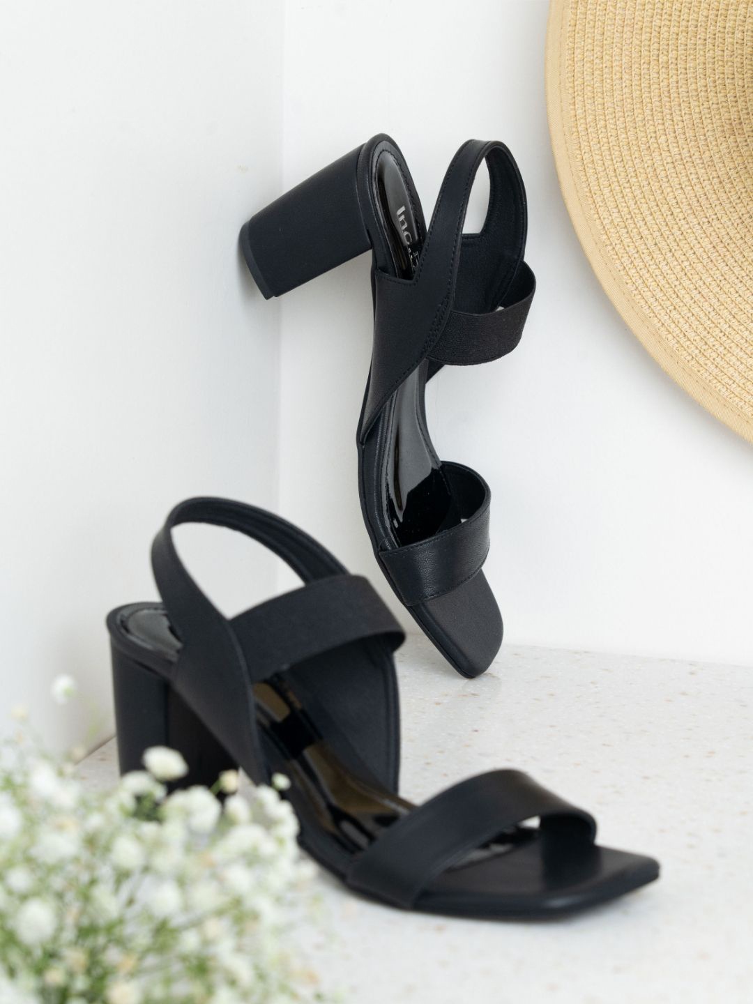 

Inc 5 Women Party Block Square Toe Sandals, Black