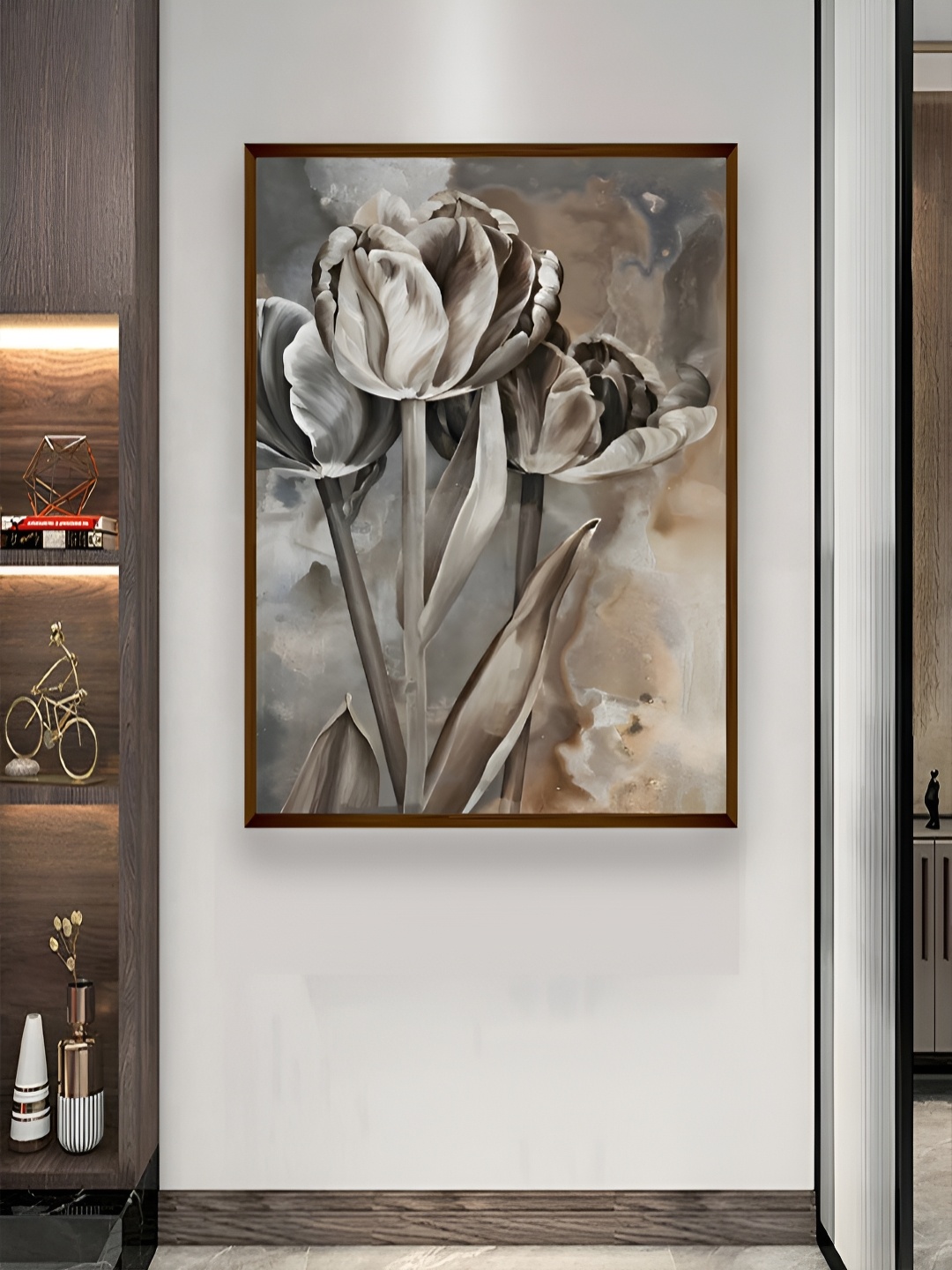 

The Art House Beige & Grey Wooden Floral and Botanical Wall Art