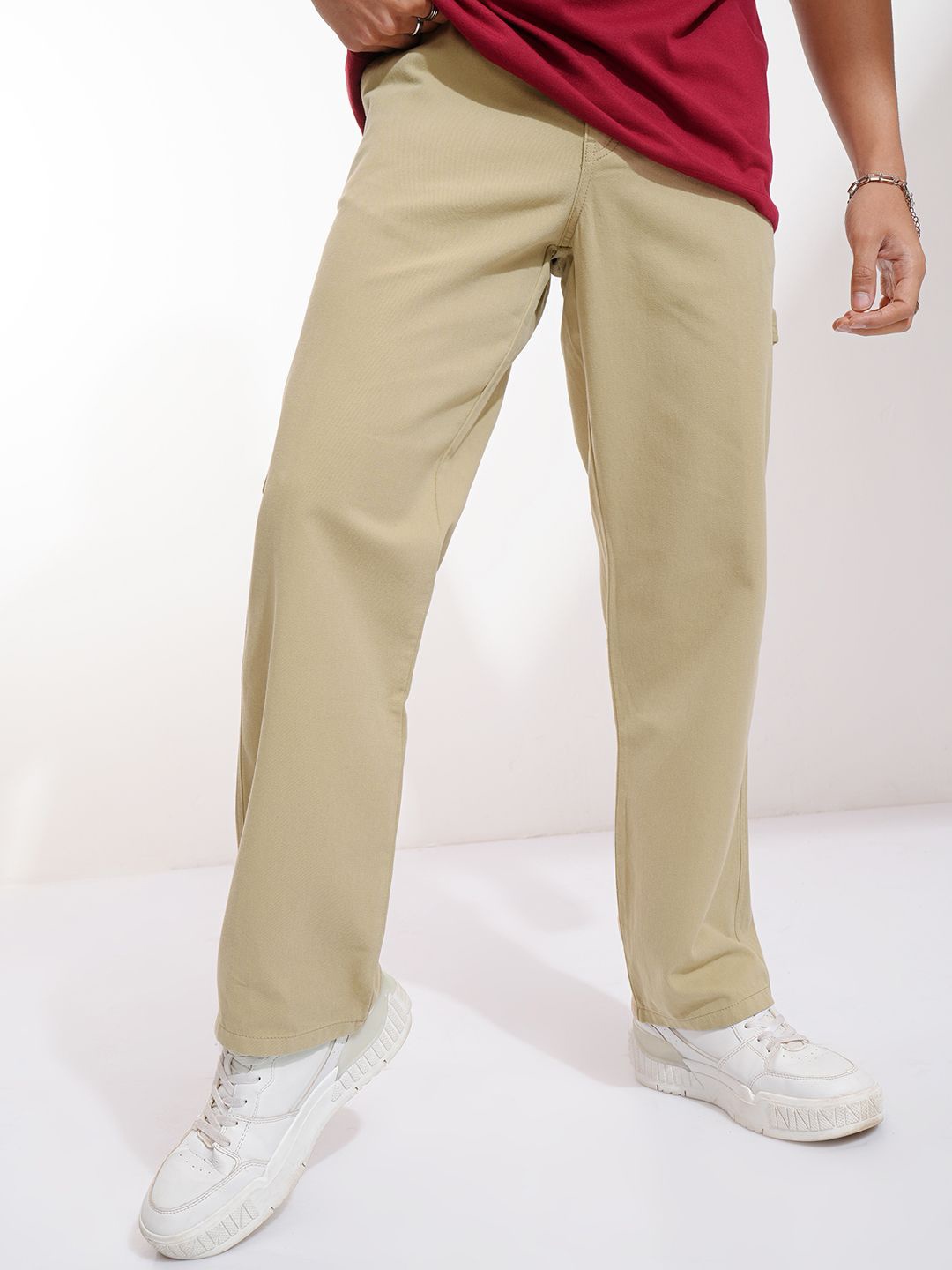 

HIGHLANDER Men Carpanter Fit Cargos Trousers, Beige