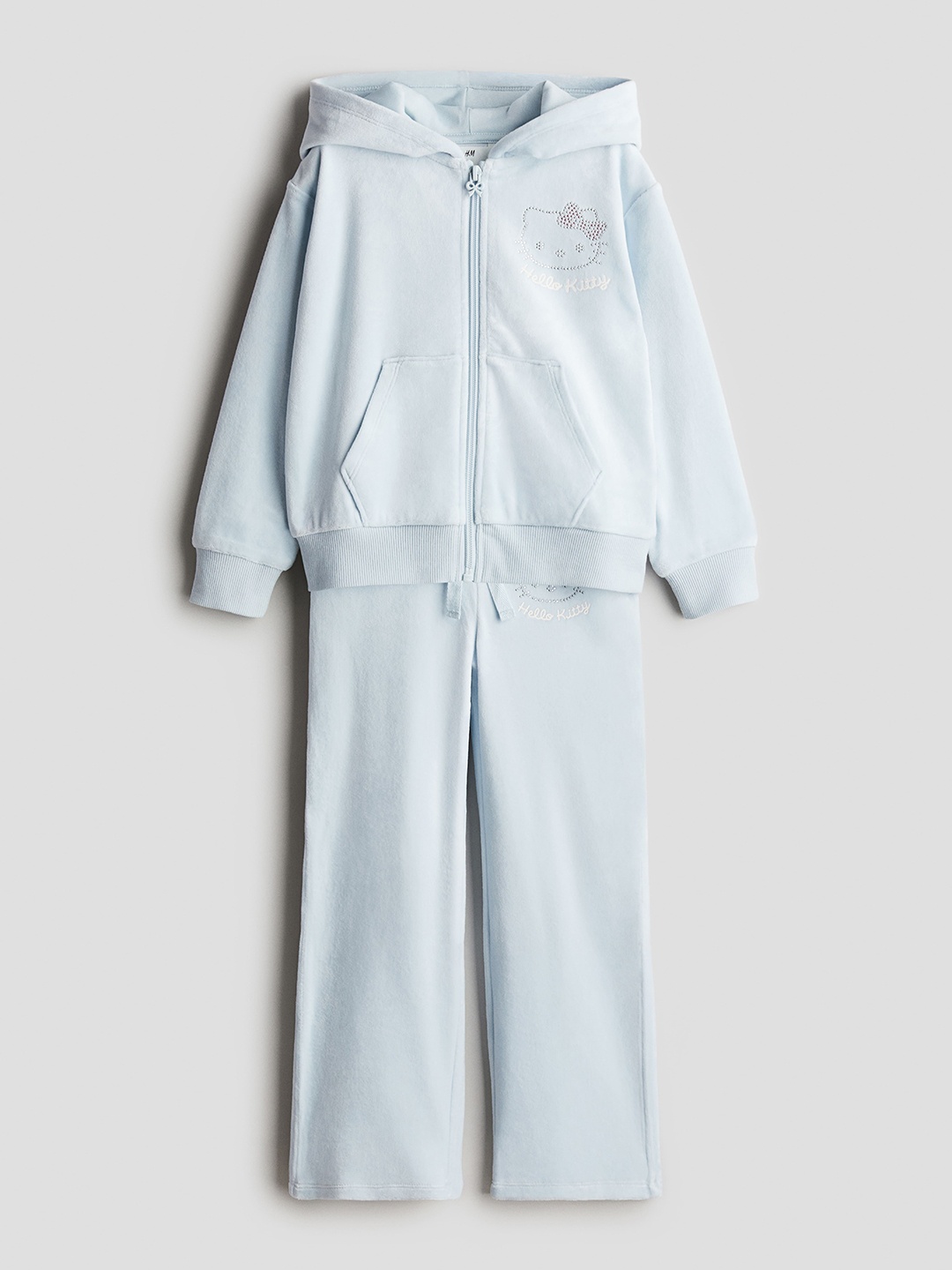 

H&M Girls 2-Piece Velour Set, Blue