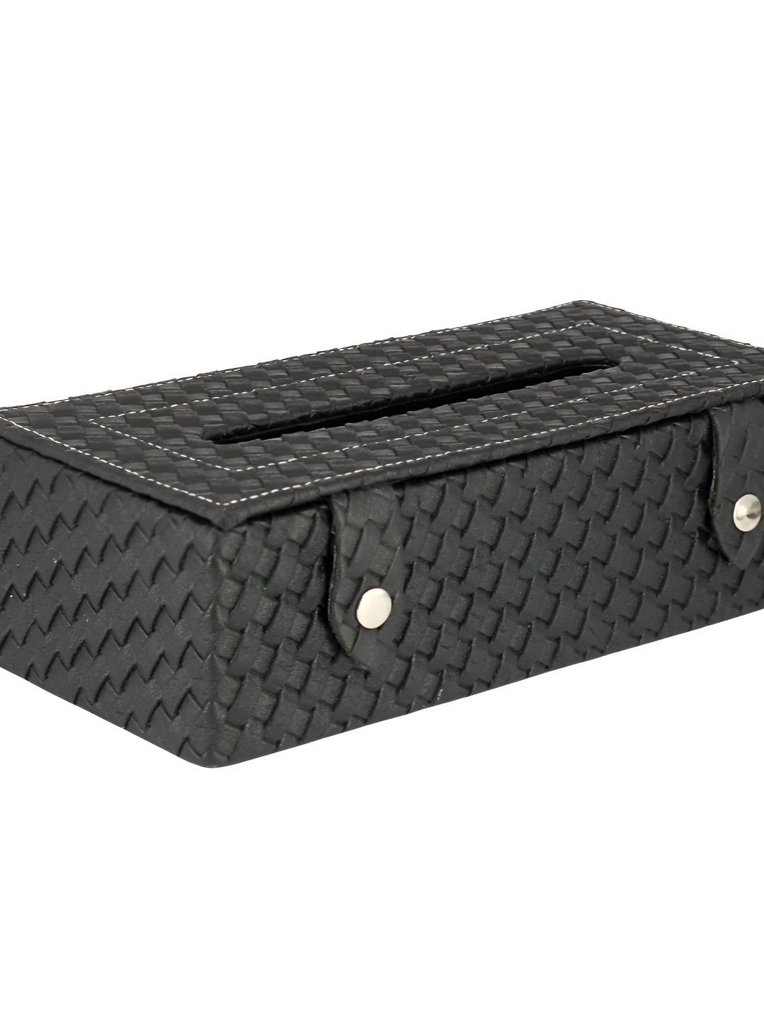 

Premsons Brown Rectangle Shaped Leather Tissue Holder, Black