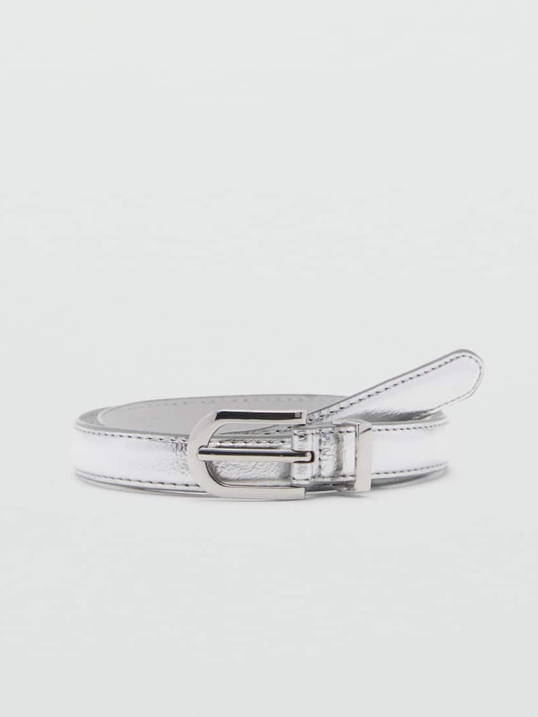 

MANGO Women Belt, Silver